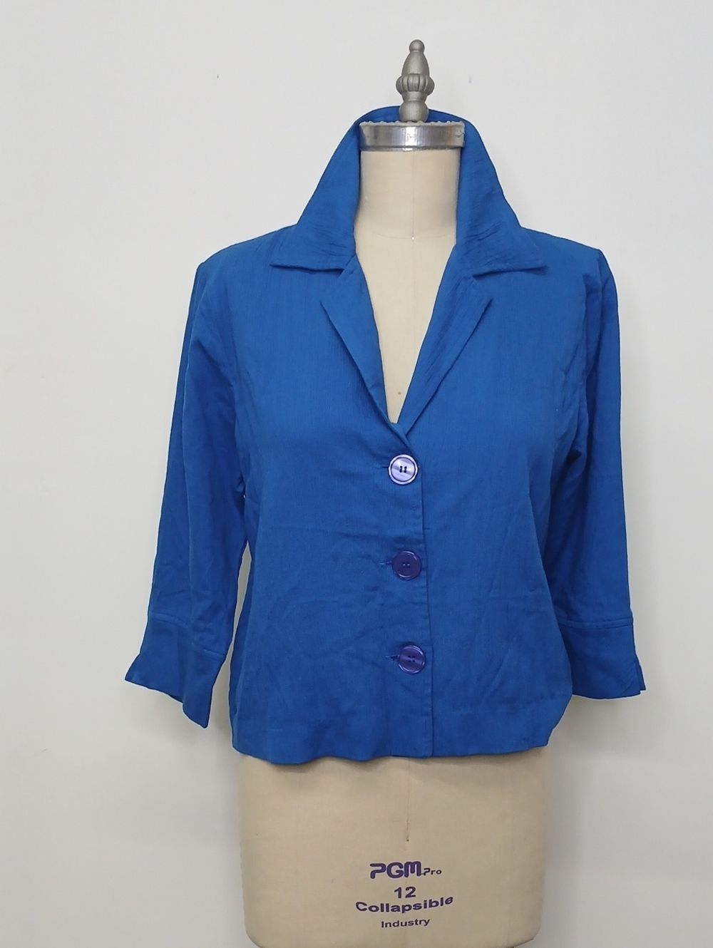 Vintage The PARAGON Women's Royal Blue Button-Front Jacket